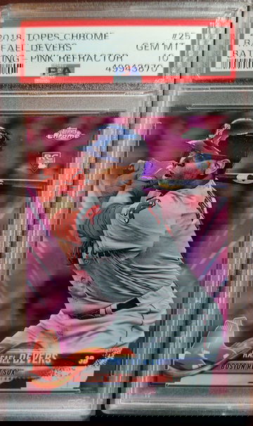 2018 Topps Chrome Rafael Devers #25 Pink Refractor PSA 10