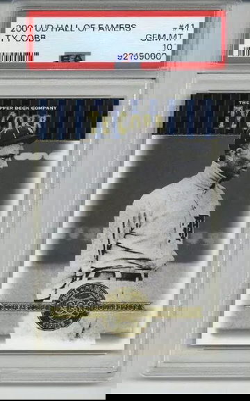 2001 UPPER DECK HALL OF FAMERS #41 TY COBB CARD DETROIT TIGERS PSA 10 LOW POP