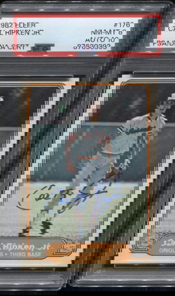 1982 Fleer #176 Cal Ripken Jr HOF RC Auto PSA 8 DNA 10 *0393 Signed Rookie Card