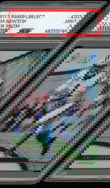 2017 Select #203  Cam Newton Silver Prizm PSA 9