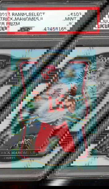 2017 Panini Select Patrick Mahomes Silver Prizm PSA 9