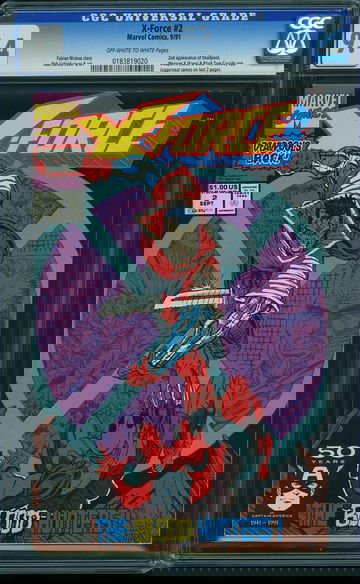 X-FORCE #2, CGC 9.4 NM -- 2nd Deadpool.