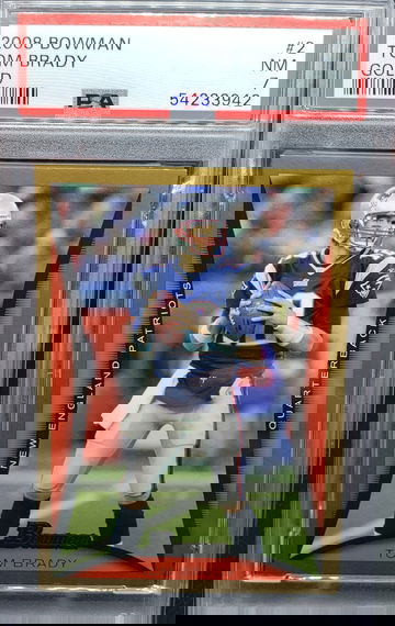 2008 Bowman #2 Tom Brady Gold PSA 7