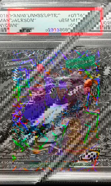 2018 Donruss Optic Lamar Jackson Downtown Rookie PSA 10