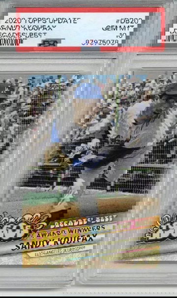 2020 TOPPS UPDATE DECADES' BEST #DB20 SANDY KOUFAX DODGERS PSA 10 LOW POP