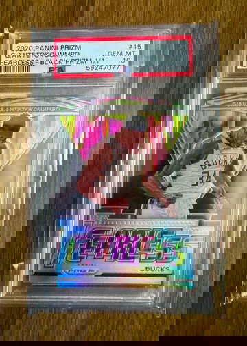 2020 Panini Prizm Giannis Antetokounmpo Fearless Black Prizm 1/1 PSA 10 #15
