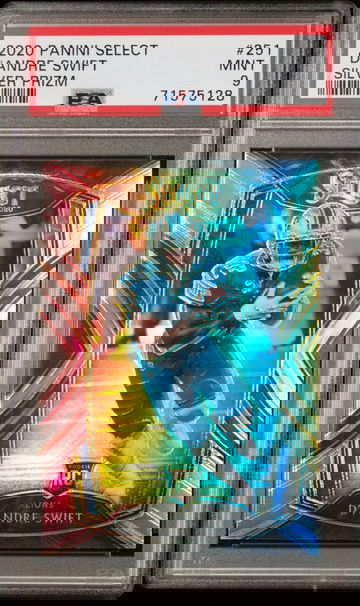 2020 D’Andre Swift Select Club Level Silver Prizm Rookie RC #251 PSA 9