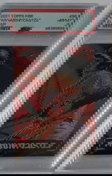 2021 Topps Fire Ryan Mountcastle #96 Flame PSA 8