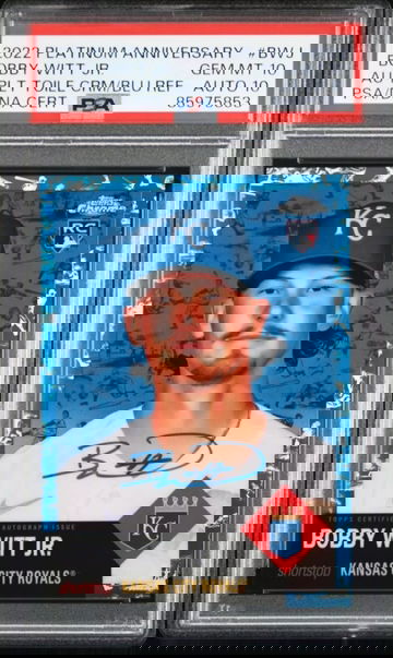 2022 Topps Platinum Anniversary BOBBY WITT JR Blue Auto RC #1/99 PSA 10/10 💎💎