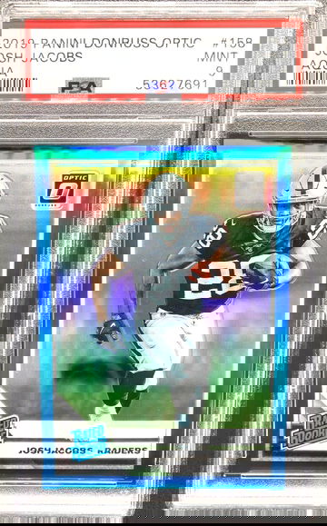 2019 Donruss Optic #158 Josh Jacobs Rated Rookie Aqua #/299 *PSA 9 MINT* Low Pop