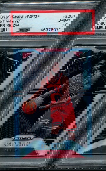 2019-20 Panini Prizm #211 Coby White Silver Prizm Bulls RC Rookie PSA 9