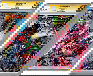 SPAWN/WILDCATS #1-2 CGC-SS 9.2-9.6 ALAN MOORE STORY *SIGNED TODD MCFARLANE* 1996