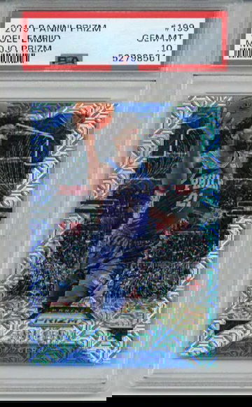 2019 PANINI PRIZM MOJO PRIZM #199 JOEL EMBIID LE 12/25 76ERS PSA 10