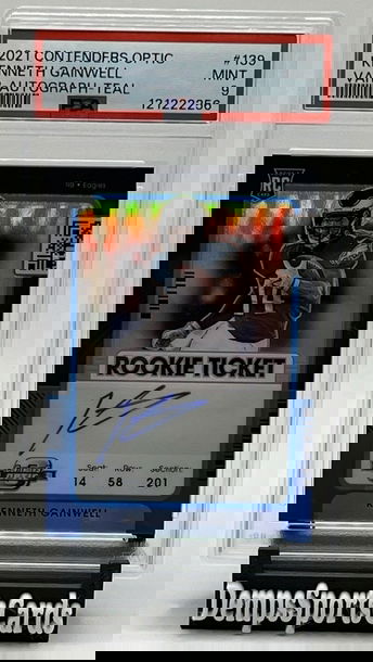 2021 Contenders Optic Kenneth Gainwell RC SP /30 Teal Variation Auto PSA 9 Eagles RC