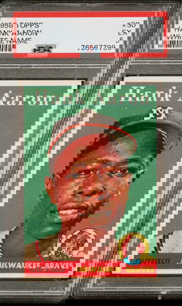 1958 Topps #30 Hank Aaron White Name