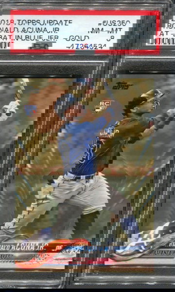 2018 Topps Update Ronald Acuna Jr Gold PSA 8