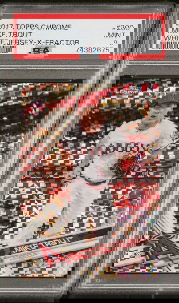 2017 Topps Chrome 200 Mike Trout White Jersey-X-Fractor PSA 9 MINT LOS ANGELES ANGELS 