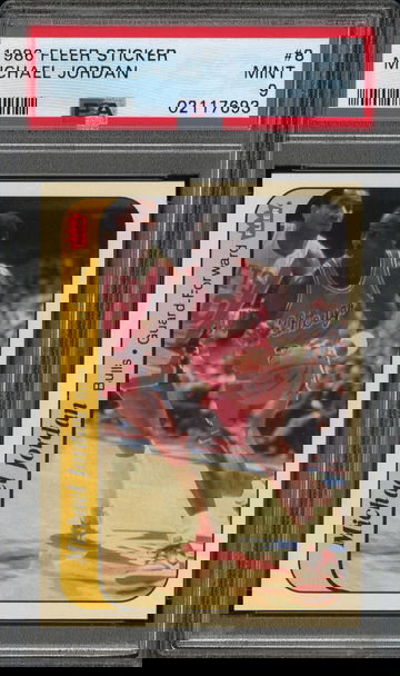 1986 MICHAEL JORDAN FLEER STICKER PSA 9