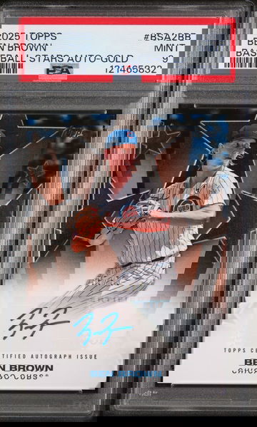 2025 Topps Baseball Stars Gold Ben Brown #BSA2-BB Auto /50 PSA 9