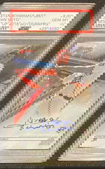 Juan Soto 2018 Bowman's Best Rookie Auto PSA 10