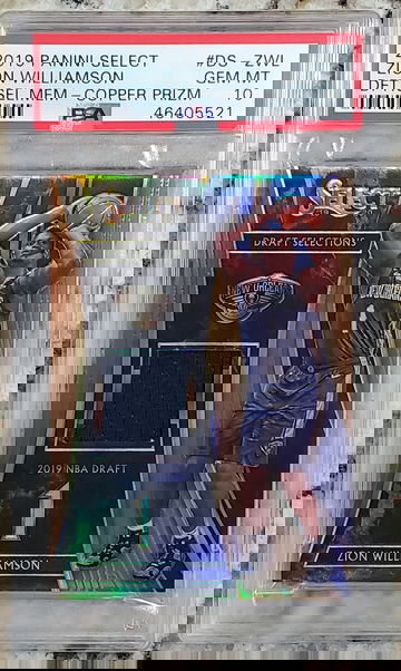 2019 Select Copper Prizm /49 Draft Selections Jersey ZION WILLIAMSON PSA 10 (POP 5)
