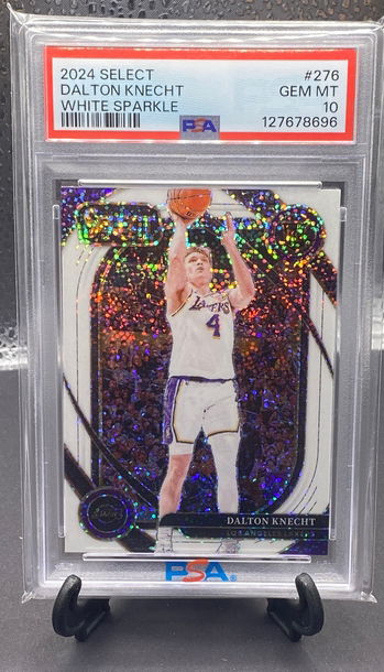 2024 Select Dalton Knecht Rookie Courtside White Sparkle Prizm  SSP   PSA 10