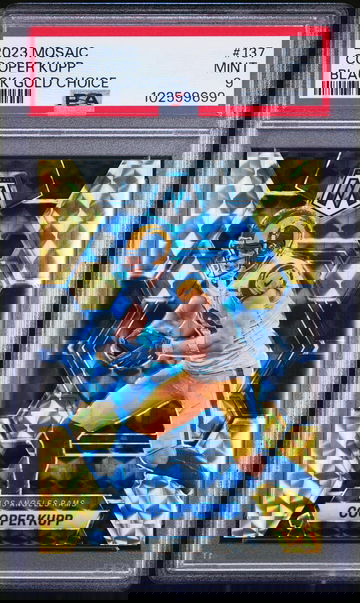 2023 Panini Mosaic Black Gold Choice Cooper Kupp #137 /8 PSA 9