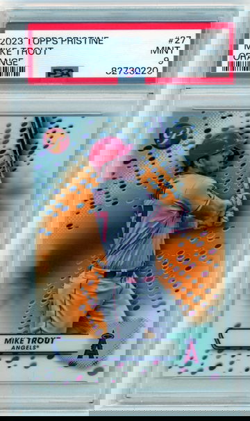 2023 Topps Pristine #27 Mike Trout Orange Refractor PSA 9 MINT!