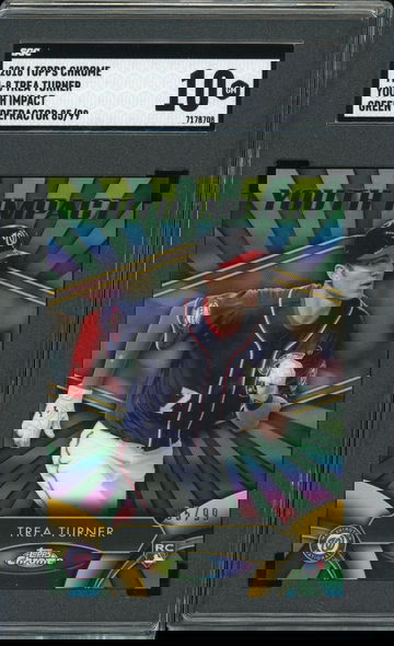 TOPPS CHROME TREA TURNER DODGERS NATIONALS YOUTH IMPACT GREEN ROOKIE REFRACTOR /99 SGC GEM MINT 10!