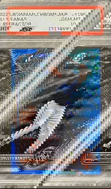 2022 Bowman Chrome Mega Box Willy Fanas Blue Mojo Refractor GEM MINT PSA 10