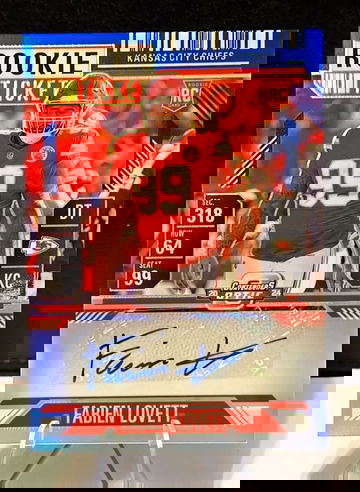 2024 Contenders Optic FOTL  Fabien Lovett  Rookie Ticket  Auto  Blue  /75  Chiefs