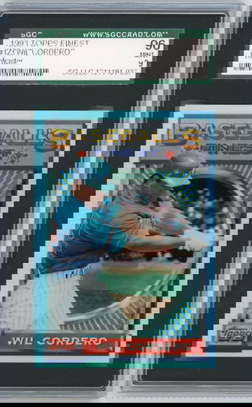 1993 TOPPS FINEST REFRACTOR #123 WIL CORDERO GRADED SGC 96 MINT 9