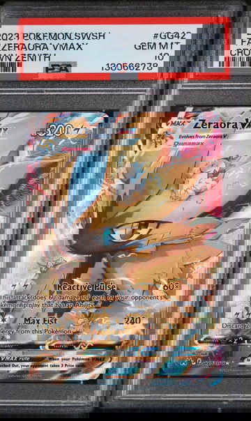 2023 Pokemon Sword and Shield Crown Zenith Galarian Gallery Zeraora Vmax #GG42 PSA 10