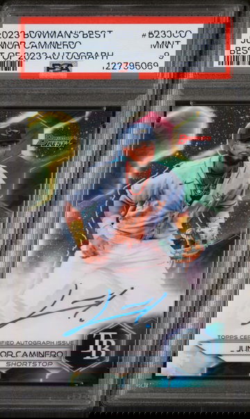 2023 Bowman's Best #B23JCO Junior Caminero Best of 2023 Autograph Auto PSA 9