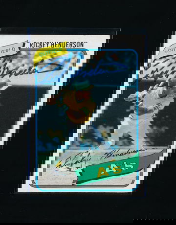 1980 Topps #482, Rickey Henderson RC Auto, Nice Signature, EX Card