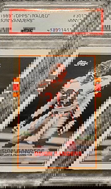 1989 Topps Traded Deion Sanders #30T PSA 9 Mint HOF RC Rookie football 