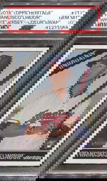 FRANCISCO LINDOR 2015 TOPPS HERITAGE COLOR SWAP PSA 10