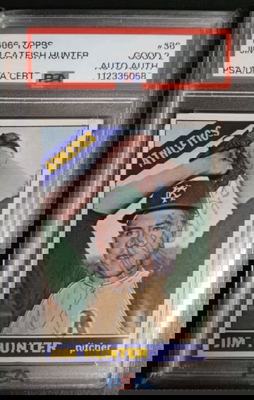 1966 Topps #36 Jim catfish Hunter PSA 2 Auto Authentic 