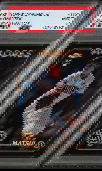 2024 Topps Chrome Logofractor Edition Black Refractor Yuki Matsui #116 /10 PSA 9