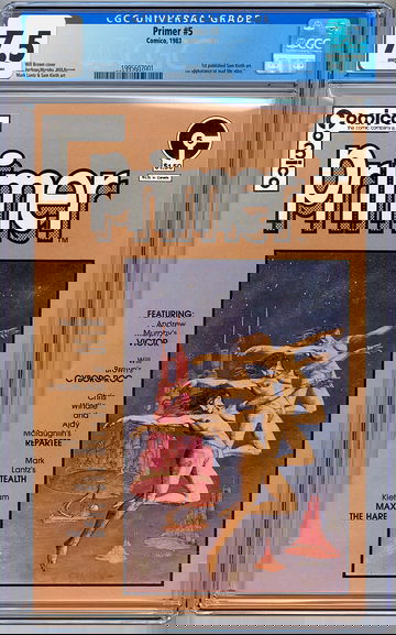 COMICO PRIMER #5 CGC 7.5 RARE HTF *FIRST SAM KIETH ART* FIRST MAX THE HARE 1983