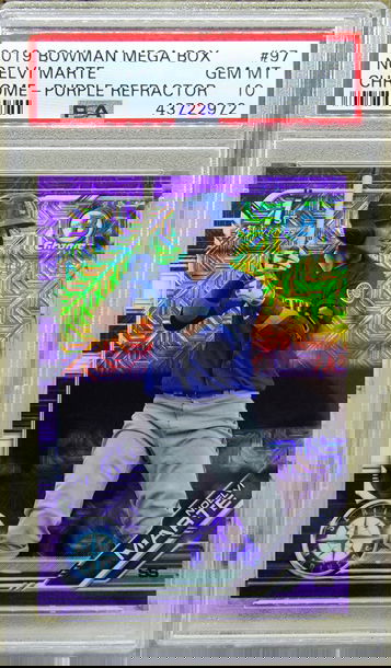 2019 Bowman mega Noelvi Marte purple refractor /250 PSA 10 Gem mint