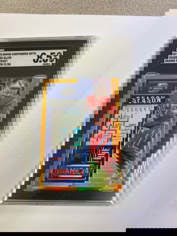 2020 Panini Contenders #7 Josh Allen Season Ticket Orange Prizm serial number 21/50