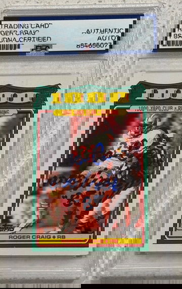 1988 Topps #19 1000 yard Rusher Roger Craig signed PSA/DNA Authentic Auto San Francisco 49ers 