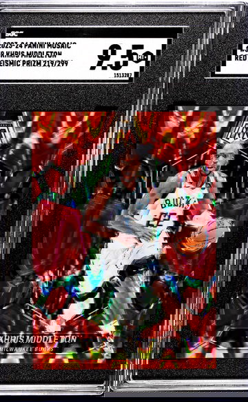 2023 Panini Mosaic Red Seismic Khris Middleton #59 /299 SGC 9.5