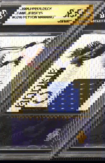 1998 Upper Deck Game Jerseys #GJ16 Peyton Manning Rookie RC BGS 9.5