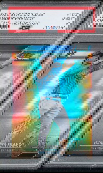 2022 Stadium Club Wander Franco RC Chrome Refractor #100 - PSA Mint 9