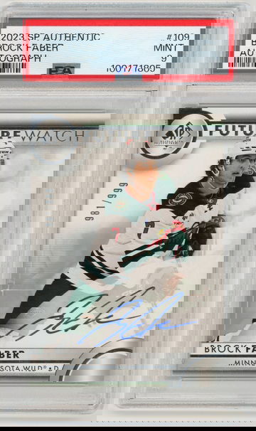 BROCK FABER 2023-24 SP Authentic Future Watch Auto Rc #981/999 PSA 9