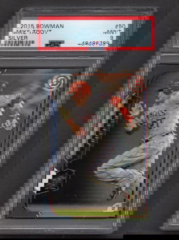 2015 Bowman #50 Mike Trout Silver /499 PSA 9 Angels Pop 6 Non Higher