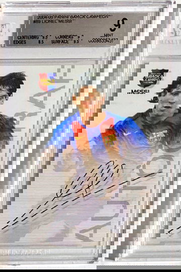 2004 Panini Barca Campeon  #89 Lionel Messi BGS 9 /w2x9.5 Rookie Autograf rare Catalan Variant - currently @germany