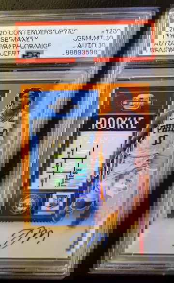 2020 Contenders Optic Tyrese Maxey Orange /25 Auto PSA 10/10